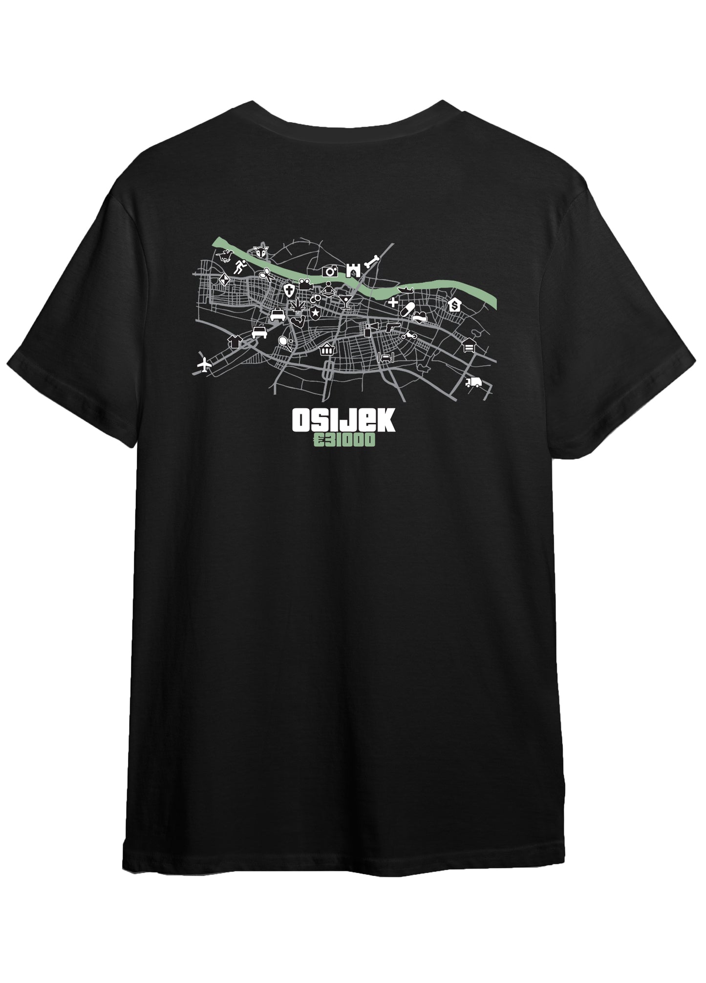 GTA Gradovi Crna Majica Kratkih Rukava